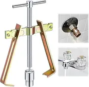 Enhon Faucet Handle Puller, Compression Sleeve Puller Tool with 1/2 Inch Compression Sleeve Removal Adapter, Adjustable Handle Sleeve Puller, Corroded & Frozen Supply Stops, Compression Ring Puller