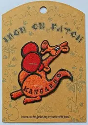 Vintage Australian Souvenir Iron On Patch With a Boxing Kangaroo