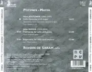 ROHAN DE SARAM HANS PFITZNER: CELLO CONCERTO; JOHN MAYER: PRAGHANDA; RAGAMALAS N