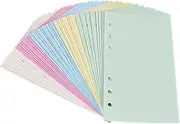 A5 Colorful 6-Hole Punched Ruled Refills Inserts Paper, 5-Color Loose Leaf Planner Filler Paper, 150 Sheets/300 Pages
