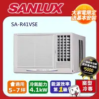 在飛比找PChome24h購物優惠-SANLUX台灣三洋【SA-R41VSE】變頻右吹窗型冷氣機