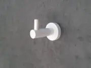 Single Round Robe Towel Hook White Electroplated