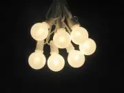 25 Foot Globe Patio String Lights - Set of 25 G40 Pearl White Bulbs with White C
