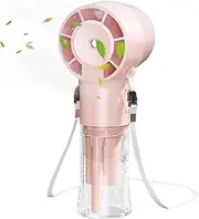 Misting Fan - Rechargeable Cooling Fan - Reusable Hot Weather Accessories, Portable Handheld Ventilator for Home, Studio, School