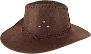 [GAROZATION] Trendy Design Western Cowboy Hat Men Women Straw Woven Wide Brim Sunshade Decorative Cowboy Beach Hat Coffee
