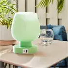 Touch Bedside Table Lamp with USB Charging - Modern Green Small Lamp for Bedroom