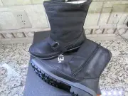 NEW MERRELL EMERY BUCKLE BLACK LEATHER BOOTS WOMENS 9 J42446 MID BOOTS