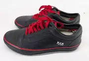 Size 10 - Vans Skate Old School with Pop Cush, Black and Red, Full Leather