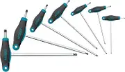 Hazet 829KK/7 Allen Key Set (Short and Long Blade for Flexible Use, Hexagon Socket Profile, 7 Tools from Size 2 to 8) Dark Blue