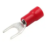 Baomain Red Insulated Fork Spade Wire Connector Electrical Crimp Terminal 16-...