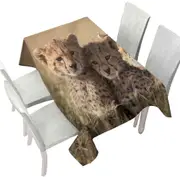 Adorable Wild Cheetah Cubs Tablecloth