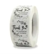 500PCS/roll Black Line Flowers Labels Thank You Sticker Sealing Paper Stationery Office Supply Decoration Scrapbooking