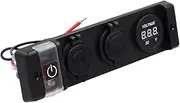 ULTECHNOVO Heavy-duty Dc12v Panel Dual Circuit Breaker Car Boat Rocker Panel Marine Automotive On/off Black Waterproof High Led Lights