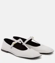 [The Row] The Row Square T-Strap leather ballet flats AU 5 white