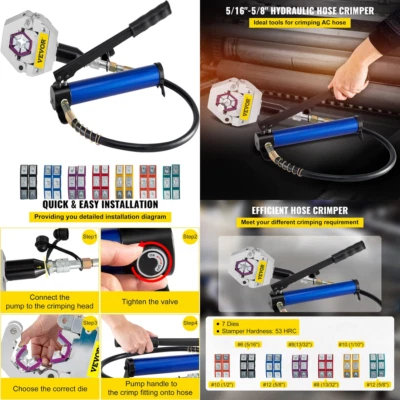 MEJOR Kit Prensado Mangueras Aire Acondicionado Hidraulicas Reparacion 7Matrices