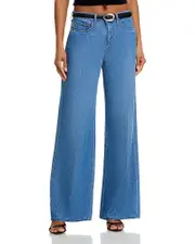 L'Agence Alicent High Rise Sneaker Wide Leg Jeans in Stokes