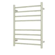 Radiant RTR530 Round Bar Heated Towel Rail - 530 x 700mm - Brushed Satin - Stainless Steel- Bottom Left/Top Right Wiring