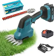 Fanmuran Gardineri 2-in-1 Electric Hedge Trimmer 21V 1500mAh Grass Shears 31cm/15cm Lawn Shrub Hedge Trimming Tools