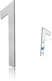 3 Inch Modern House Numbers, Brushed Silver Mailbox Number,Stainless Steel Material,Self-adhesive Number Door Numbers for Apartments Office (1)