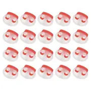 40Pcs 5mm Plastic Cord Locks Double Hole Spring Toggle Stopper, Clear Red