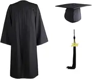 [Vgvgaj] Graduation Gown | Graduation Matte Gown Cap Tassel Set 2021 - Breathable Graduation Outfit for Adult Men Women