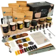 Premium Soy Candle Making Kit - Black Edition - Full Set - Soy Wax, Big 7oz J...