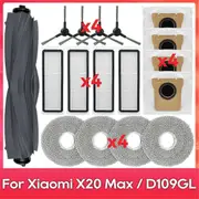 For Xiaomi Robot Vacuum X20 Max / D109GL Parts Accessories Main Side Brush Hepa Filter Mop Cloth Dus AS Shown