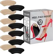 SereneLife Heel Pads, 6 Pairs of Shoe Inserts for Men and Women, Supports Heels for Prolonged Standing, Fills Loose Fit in Shoes, for Dress Shoes, Sneakers and Loafers, Black and Apricot