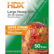 33-39 Gallon Clear Flex Drawstring Outdoor Trash Bags with 20% PCR (50-Count)