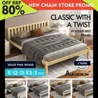 ALFORDSON Bed Frame Queen Double King Single Size Wooden Mattress Base White/Oak