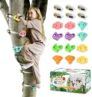 12 Ninja Tree Climbing Holds for Kids Climber, Tree Climbing Kit with 6 Ratchet