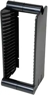 Leona Co 20 Unit Black Plastic Vertical Compact Disc Holder, Tabletop Storage CD Display Rack Shelf or Wall Mounting, Holds 20 CDs