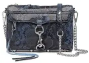 Rebecca Minkoff Mini Mac Blue Snake Leather Cross Body Bag