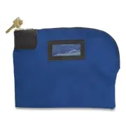 CONTROLTEK 530312 8.5" x 11" x 1" Canvas Locking Fabric Deposit Bag - Blue New