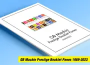 COLOR PRINTED GB MACHIN PRESTIGE PANES 1969-2023 STAMP ALBUM PAGES (118 il. pgs)