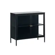 CARMEL 90cm 2 Glass Doors Sideboard Modern Furniture - Black