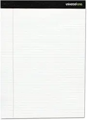 Universal UNV30730 8.5 in. x 11 in. Premium Wide/Legal Ruled Writing Pads with Heavy-Duty Back - Black Headband (12/Pack)