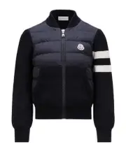Moncler Logo Patch Quilted Jacket 10Y royal blue