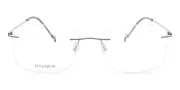 Rectangle Rimless Titanium Men's Glasses Online Gunmetal Size 56 - Lenses Included - Private Health Rebate - Blue Light Block - SmartBuy Collection