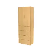 Lugna 2048 x 750 x 580mm Sand 3 Shelf 4 Drawers Double Door Storage Cabinet