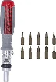 Hex Screwdriver Set with Ratchet, Bidirectional Magnetic Ratcheting Driver with 1/4 Inch Bit Assortment for Home and Auto Repair
