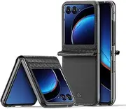 [Jarttarn] Compatible with Motorola Razr 40 Ultra Fashionable Phone case Foldable Screen Full Package Integrated Rear case for Razr 40 Ultra (Black)