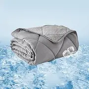 ZonLi Cooling Blanket,Queen Size Arc-Chill Cooling Blanket with Breathable Fabric, Q-Max>0.4, Perfect for Hot Sleepers, Ideal for Summer,Grey, 90"x108"