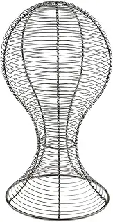 Metal Wigs Display Stands Hair Mannequin Hat Cap Display Holder Stand Tool Storage Rack ﻿(Silver Black)