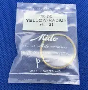 Mido 30.00 Yellow Ref 21 Watch Crystal With Tension Ring NOS 03-50 L