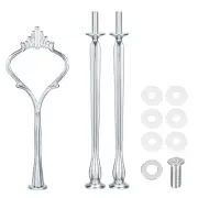 6 Set 3-Tier Cupcake Stand Hardware Fittings for Cake Stand, Crown Silver