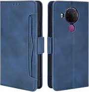 [HualuBro] Nokia 5.4 Case, Magnetic Full Body Protection Shockproof Flip Leather Wallet Case Cover with Card Slot Holder for Nokia 5.4 Phone Case (Blue)