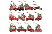 24Pcs Wooden Christmas Tree Ornaments Xmas Tree Hanging Ornament Decorations-Style 2