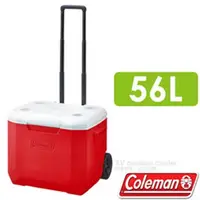 在飛比找PChome24h購物優惠-【美國 Coleman】美利紅托輪冰箱 56L.高效能行動冰