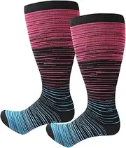 [Generic] Plus Size Compression Socks, Graduated Compression Socks, XXL/3XL/4XL Size, Wide Calf And Knee High Flight Socks For Support